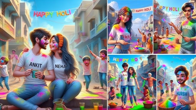 3D-AI-Image-of-Couple-Celebrating-Holi-festival